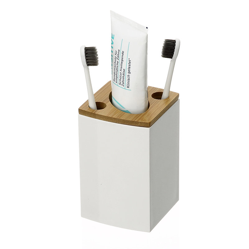 Soporte organizador de plástico soporte para cepillo de dientes eléctrico resistente al medio ambiente pasta de dientes Caddy cepillo de dientes soporte de cepillo de dientes de bambú