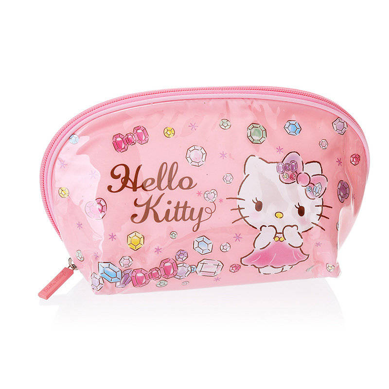 Encantadora bolsa de maquillaje de viaje portátil impermeable con estampado de dibujos animados rosa logotipo personalizado nueva bolsa de cosméticos con cremallera de PVC