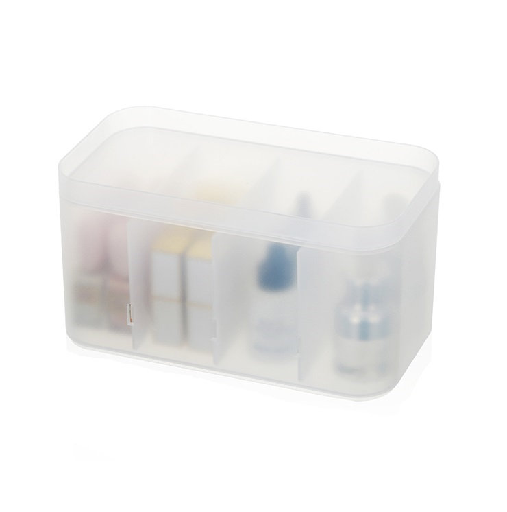 Caja de plástico apilable con tapa y 3 separadores extraíbles, L