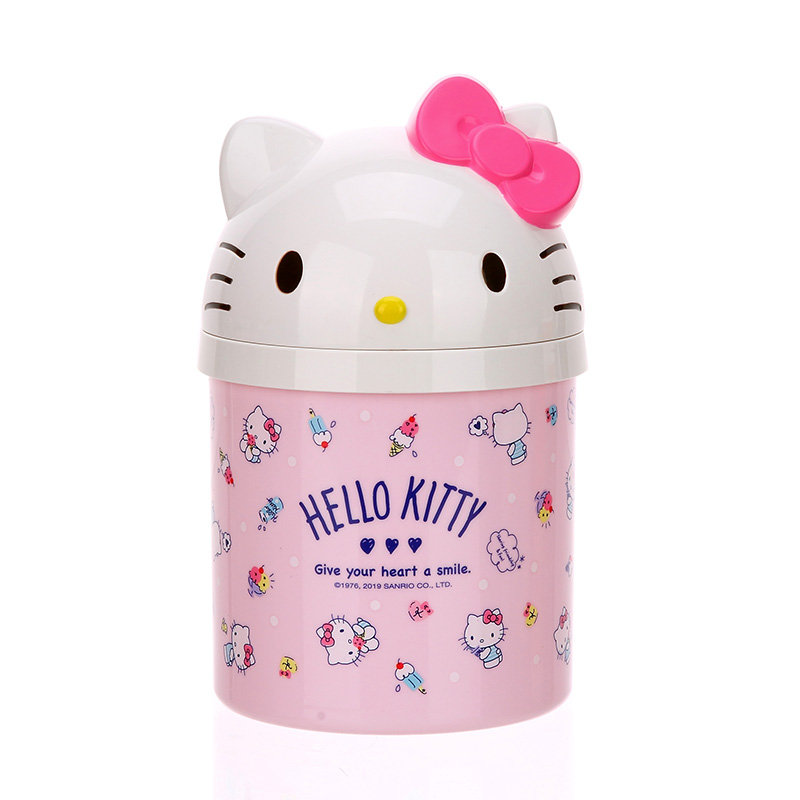 Papelera de Hello Kitty PS, caja de almacenamiento de pañuelos pequeña con Luna abierta para niña, papelera bonita de escritorio, soporte de papel tisú de plástico