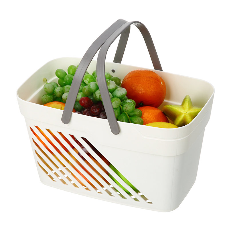 Cesta de almacenamiento portátil de plástico para condimentos de alimentos vegetales organizador de gabinete de PP de cocina duradera