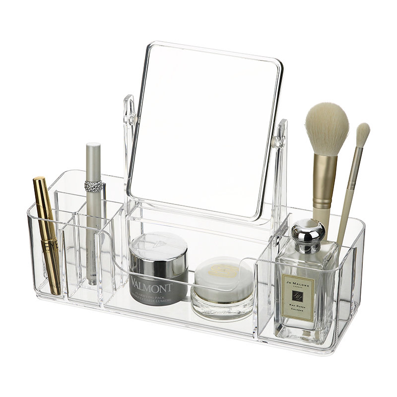 Caja de almacenamiento de maquillaje PS CON/Espejo