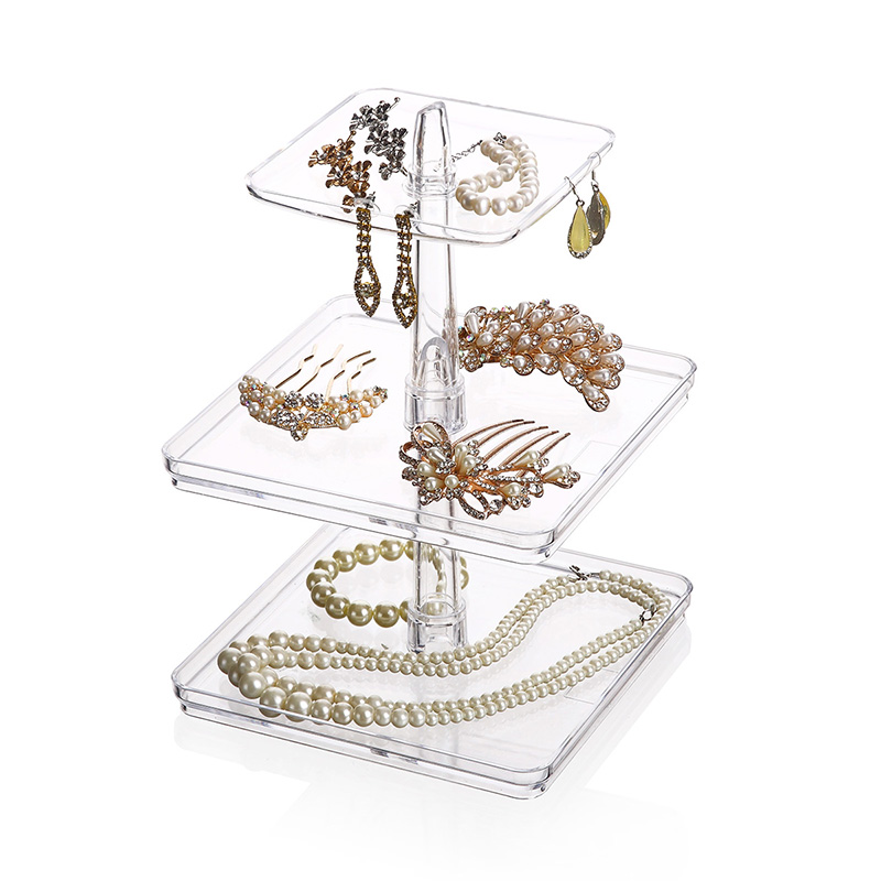 Soporte de joyería colgante de 3 niveles, estante de almacenamiento de joyería de árbol para pendientes, pulsera, anillo, collar, soporte de almacenamiento de joyería