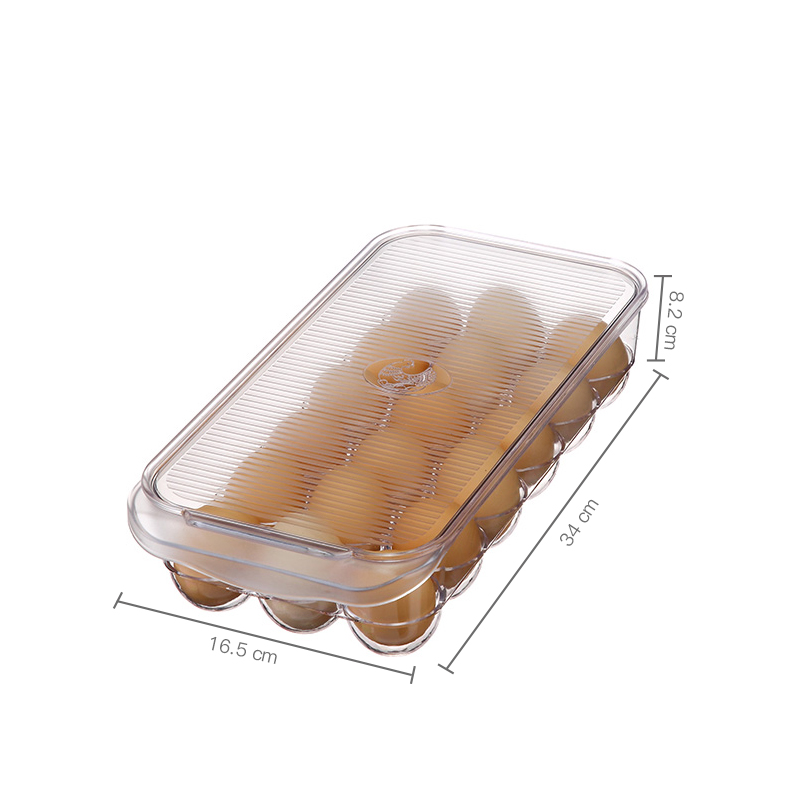 Recipiente de almacenamiento de huevos para refrigerador de cocina de plástico transparente para mascotas