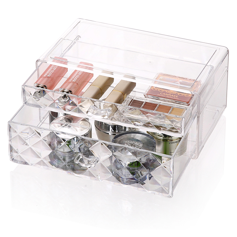 oolor PS organizador de brochas de maquillaje transparente que ahorra espacio, cajón pequeño personalizado PS, caja de almacenamiento de maquillaje de plástico transparente