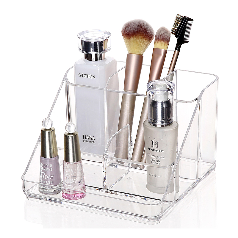 Organizador de maquillaje multifuncional cosmético de acrílico transparente de escritorio de alta calidad