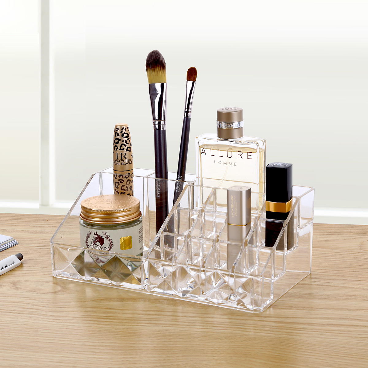 Estuche de almacenamiento de plástico para el hogar creativo organizador de maquillaje de pinceles de lápiz labial
