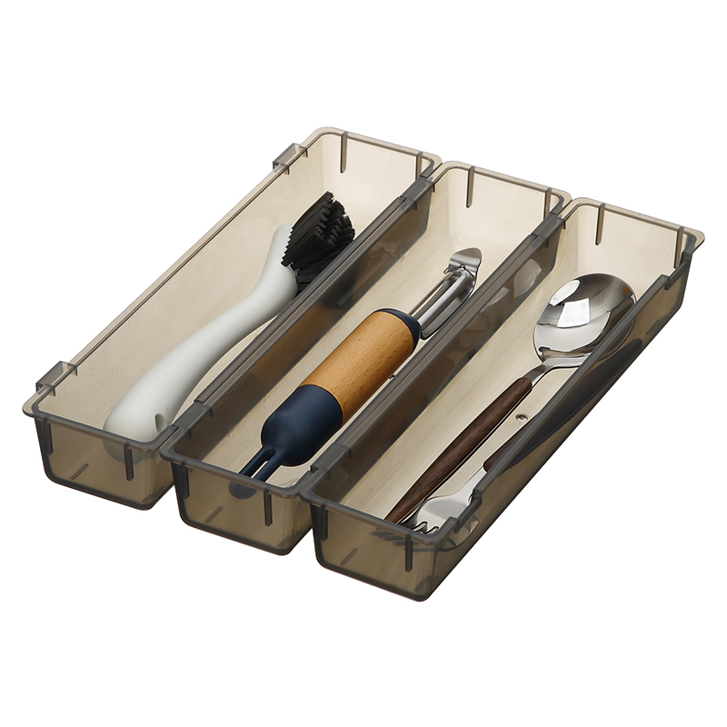 Bandeja compacta para cubiertos de cuchillos domésticos, almacenamiento de vajilla multifuncional, suministros de cocina de plástico, organizador de cajones