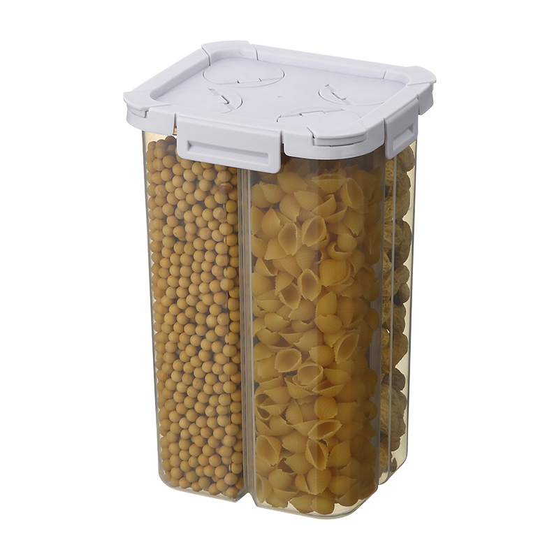 Caja organizadora de almacenamiento de granos de alimentos cuadrados PP con tapa para refrigerador Contenedor de almacenamiento de alimentos de plástico